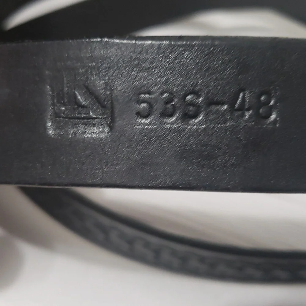 Triple K Black Leather Ranger‎ Basketweave Solid Brass Belt